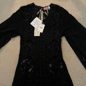 Free People Elegant Black Lace Tunic
